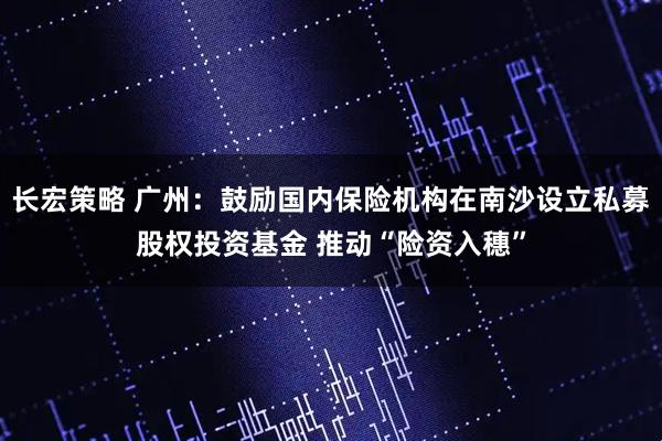 长宏策略 广州：鼓励国内保险机构在南沙设立私募股权投资基金 推动“险资入穗”